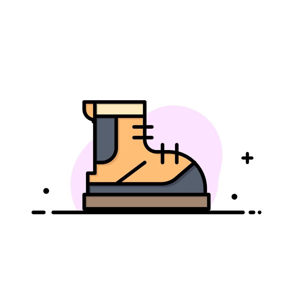 Boots Hiker Hiking Track Boot  Business Flat Line Filled Icon Vector Banner Template