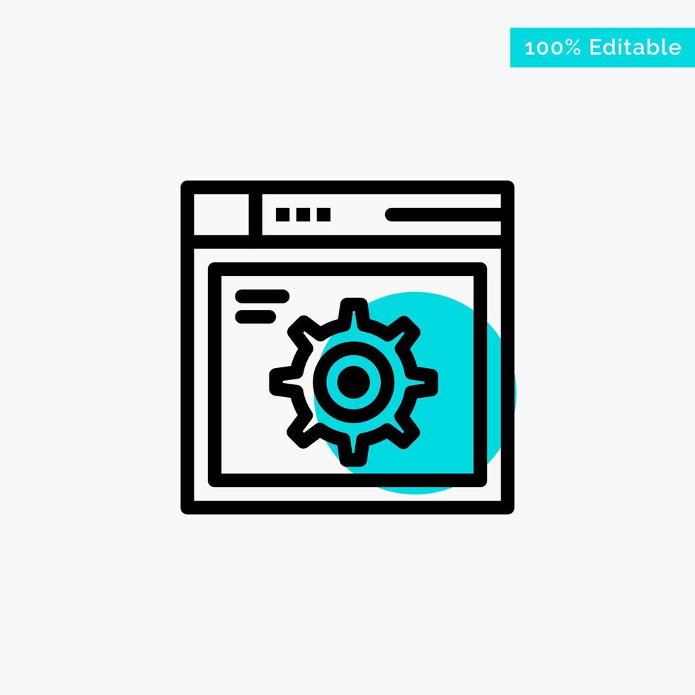 Web Setting Gear Internet turquoise highlight circle point Vector icon