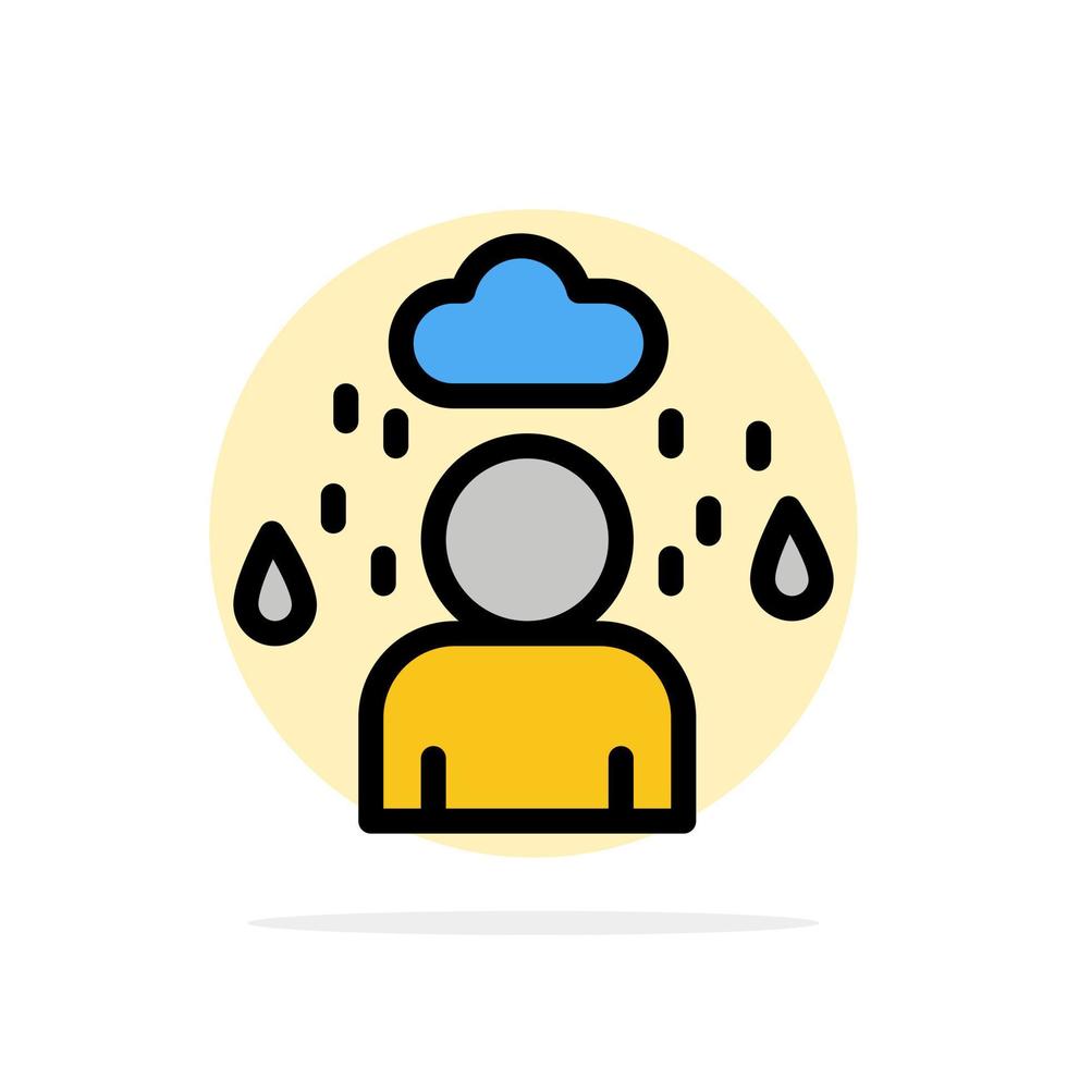Man Cloud Rainy Abstract Circle Background Flat color Icon vector