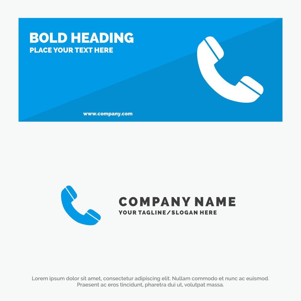 Call Phone Telephone SOlid Icon Website Banner and Business Logo Template vector