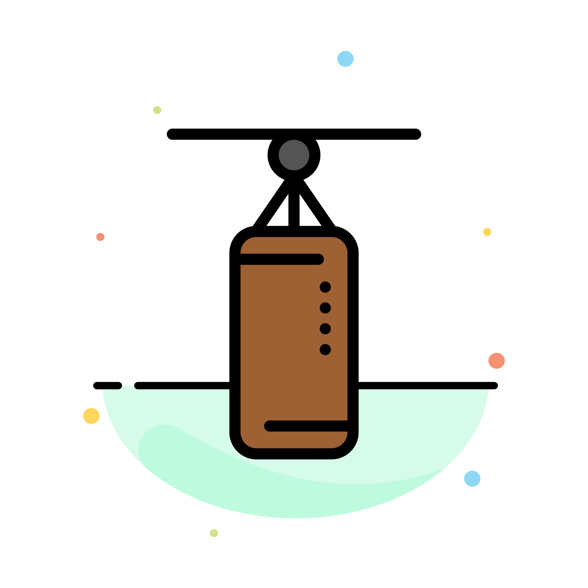 Bag Boxing Punch bag Punching Abstract Flat Color Icon Template