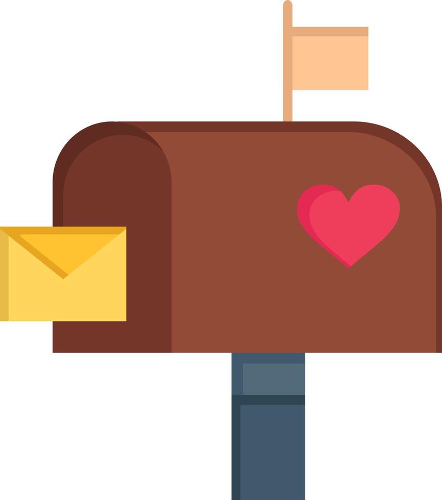 Mailbox Mail Love Letter Letterbox  Flat Color Icon Vector icon banner Template