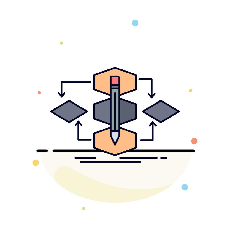 Algorithm design method model process Flat Color Icon Vector