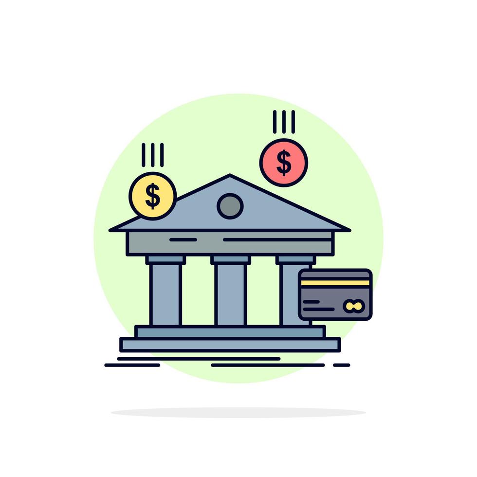 bank payments banking financial money Flat Color Icon Vector