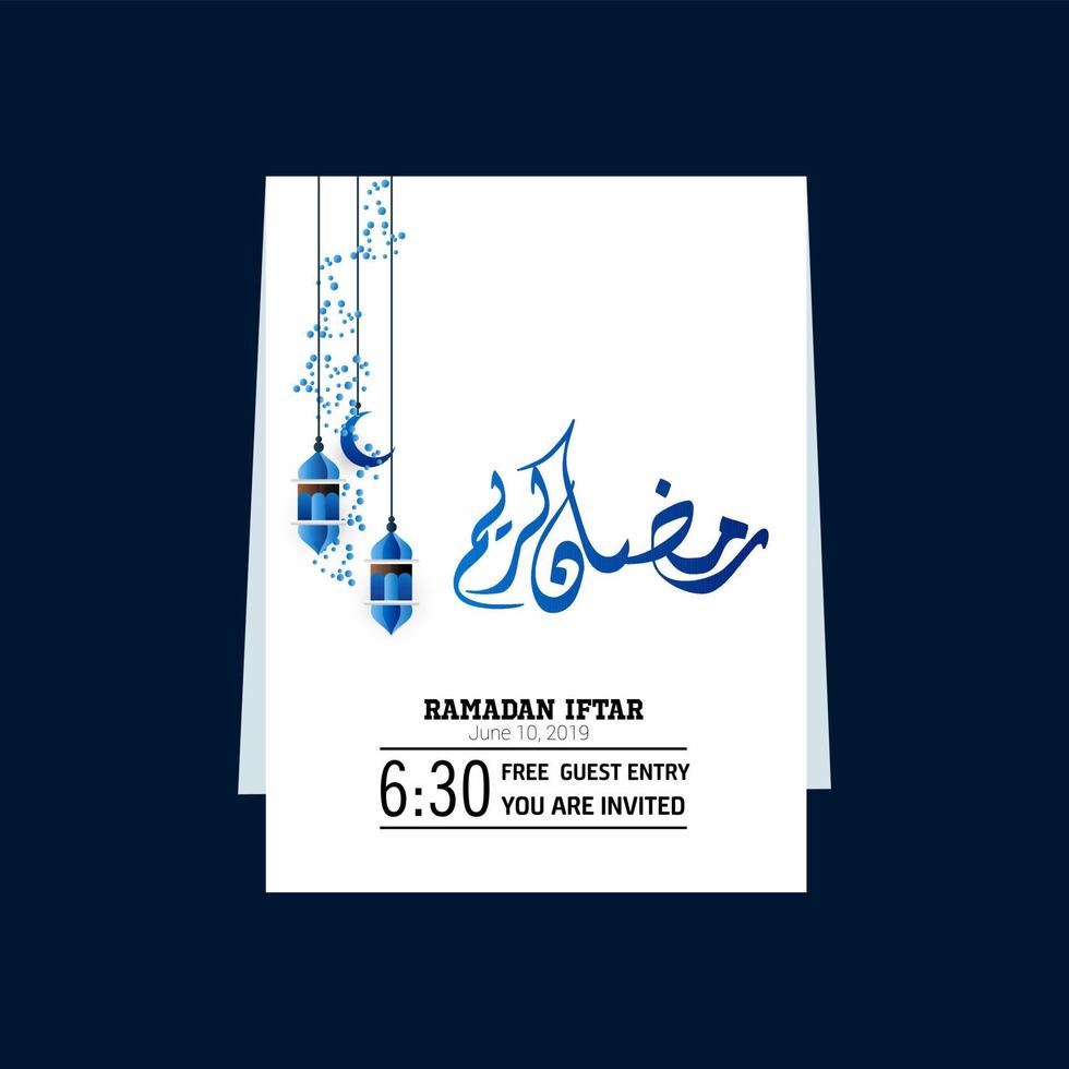 Vector of Islamic Design Greeting Card for Ramadan Kareem with beautiful Arabic Calligraphy