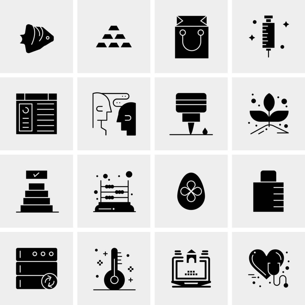 16 iconos de negocios universales vector ilustración de icono creativo para usar en proyectos relacionados con la web y dispositivos móviles