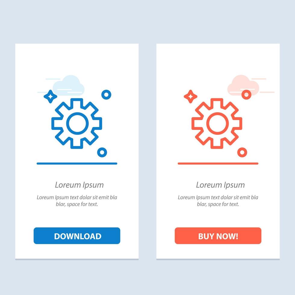 Gear Setting Cogs  Blue and Red Download and Buy Now web Widget Card Template vector