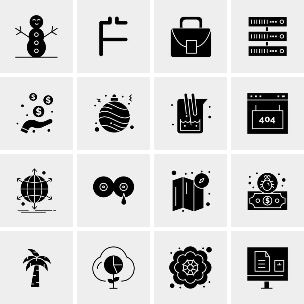 16 iconos de negocios universales vector ilustración de icono creativo para usar en proyectos relacionados con la web y dispositivos móviles