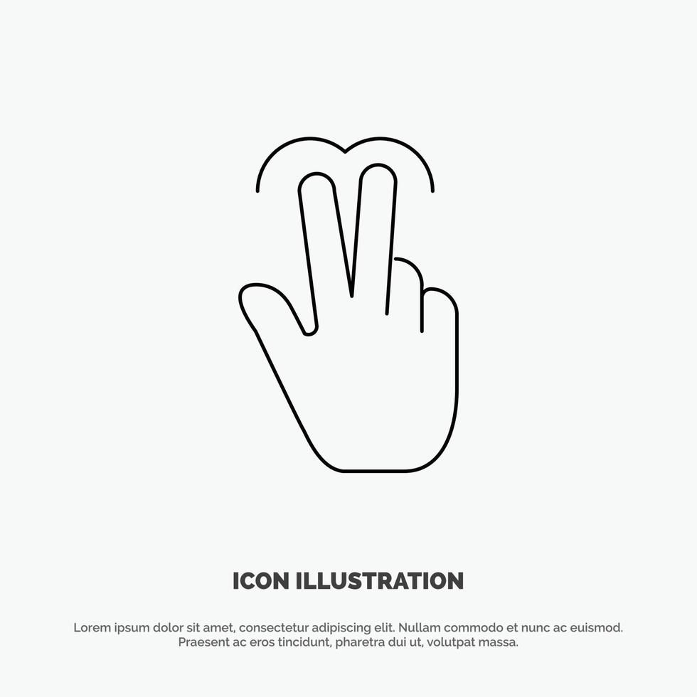 Gestures Hand Mobile Touch Tab Line Icon Vector