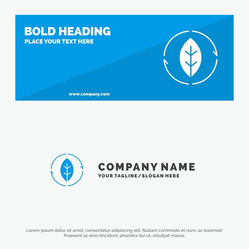 Energy Green Source Power SOlid Icon Website Banner and Business Logo Template vector