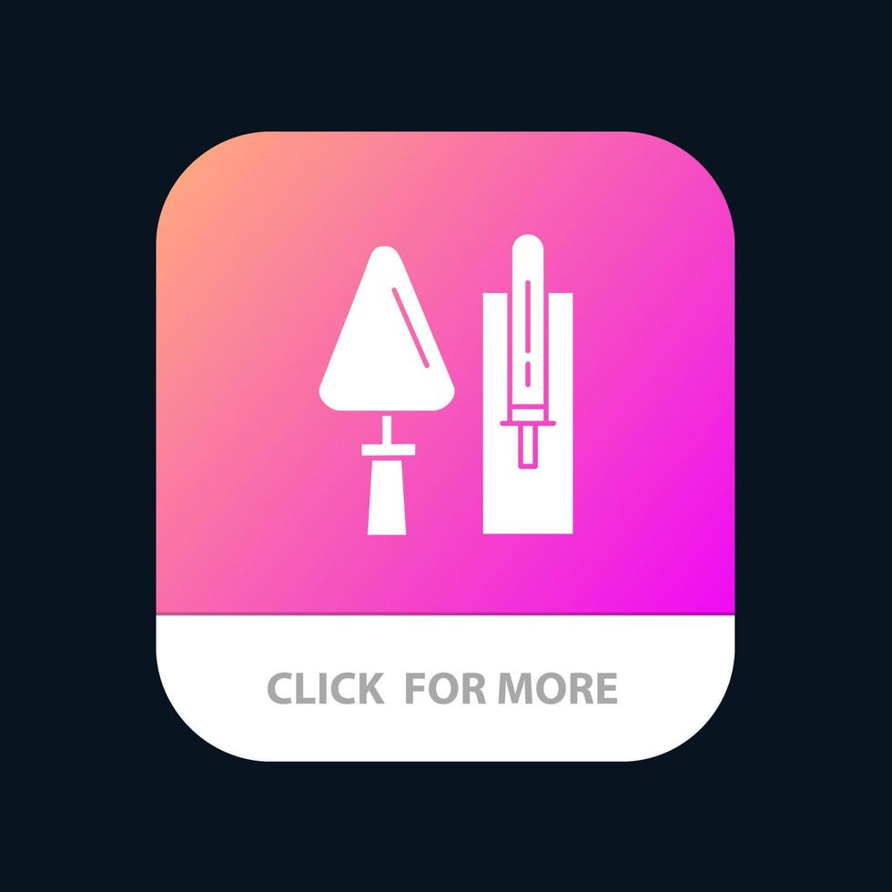 Trowel Brickwork Construction Masonry Tool Mobile App Button Android and IOS Glyph Version vector