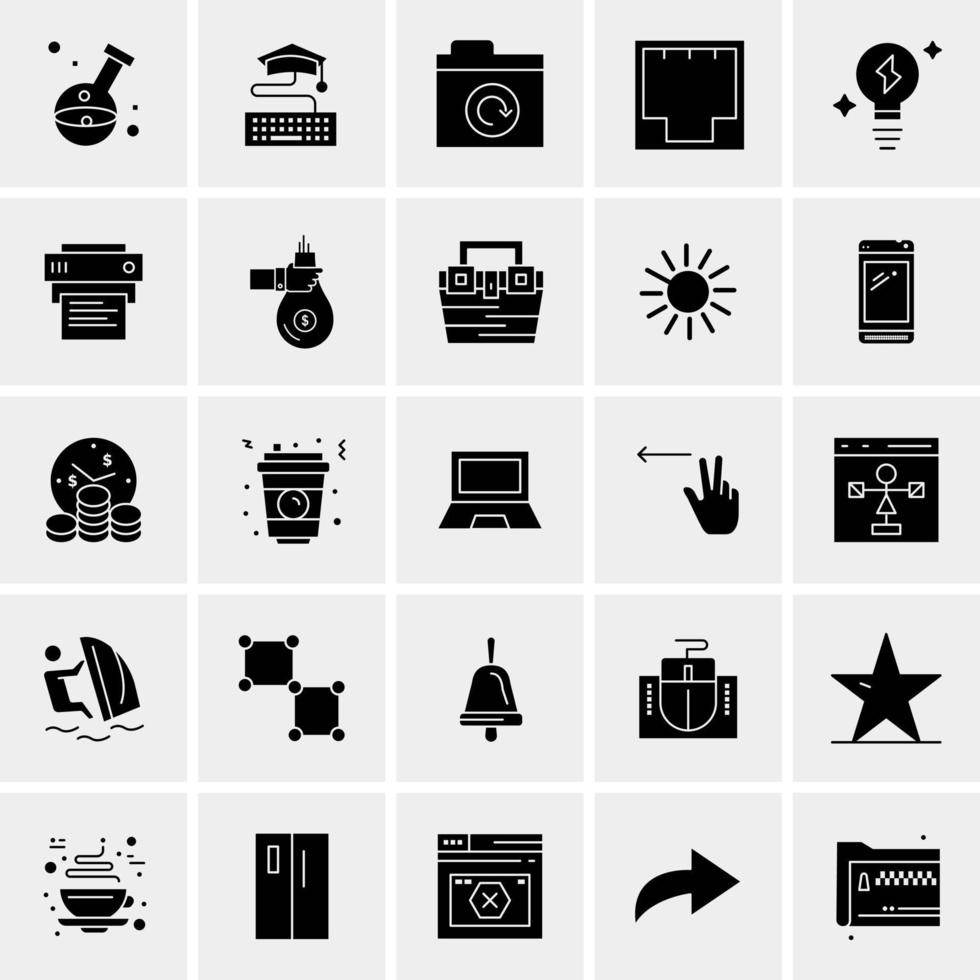 25 iconos de negocios universales vector ilustración de icono creativo para usar en proyectos relacionados con la web y dispositivos móviles