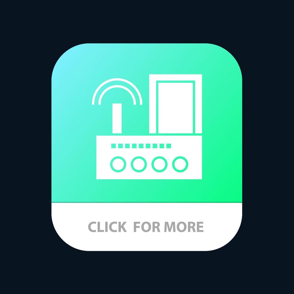 Router Device Signal Wifi Radio Mobile App Button Android and IOS Glyph Version vector