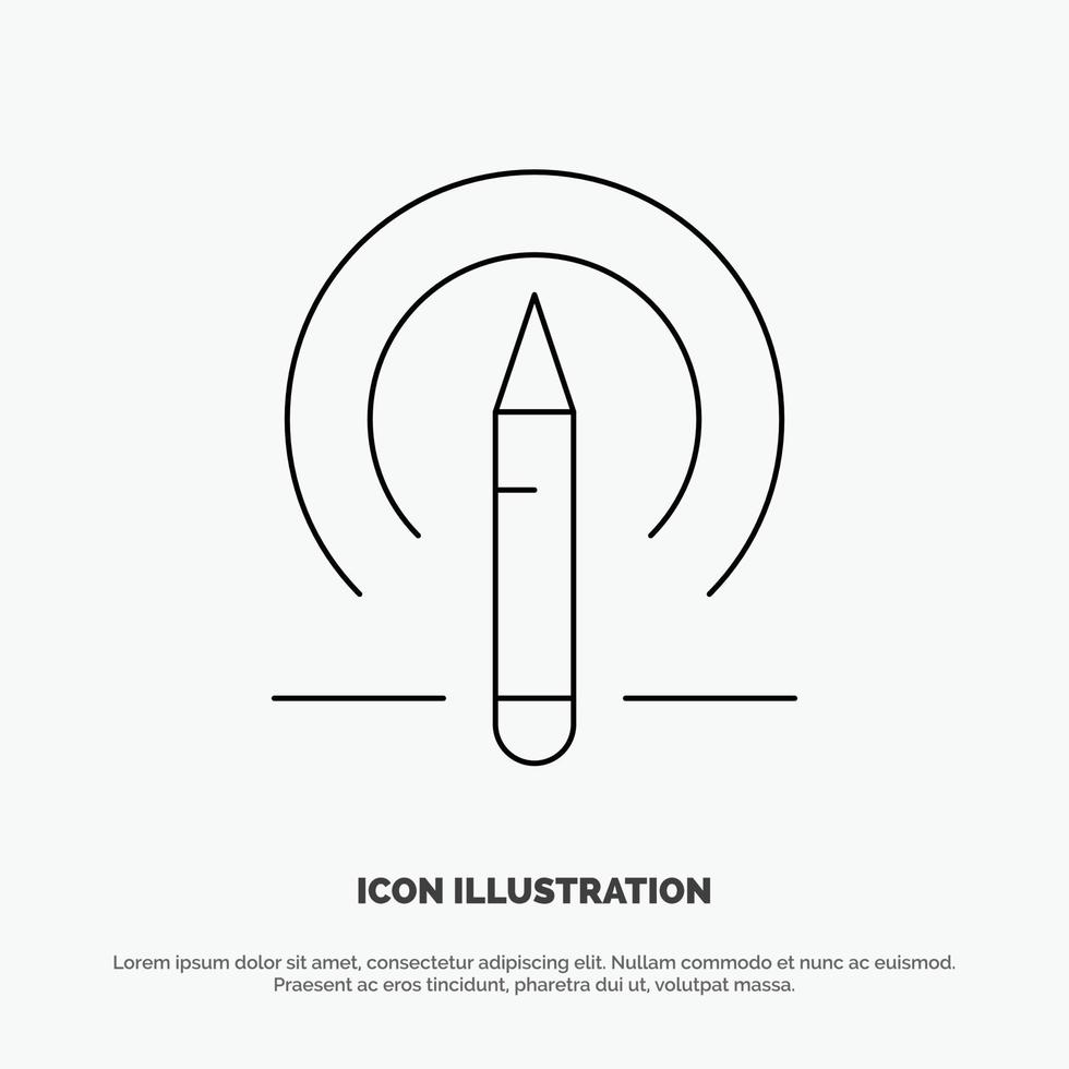 Learning Pencil Education Tools Vector Line Icon