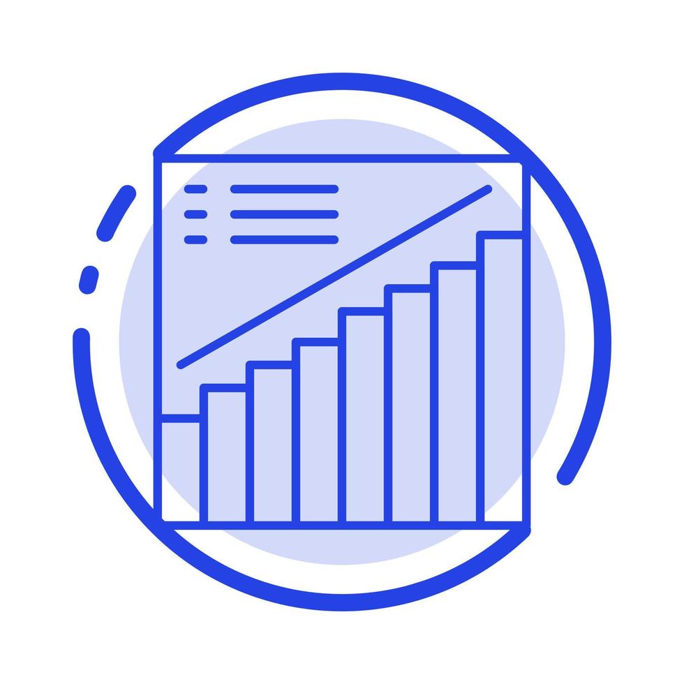 gráfico gráfico análisis presentación ventas línea punteada azul icono de línea vector