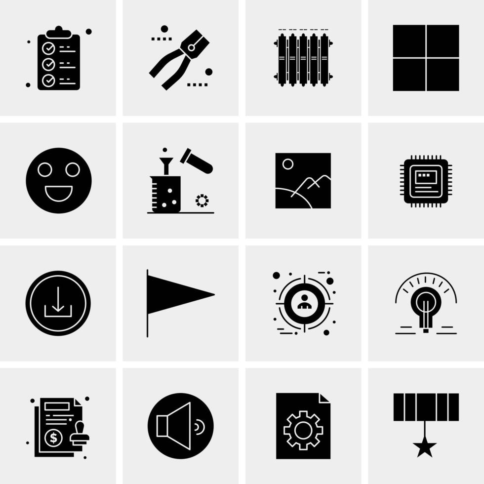 16 iconos de negocios universales vector ilustración de icono creativo para usar en proyectos relacionados con la web y dispositivos móviles