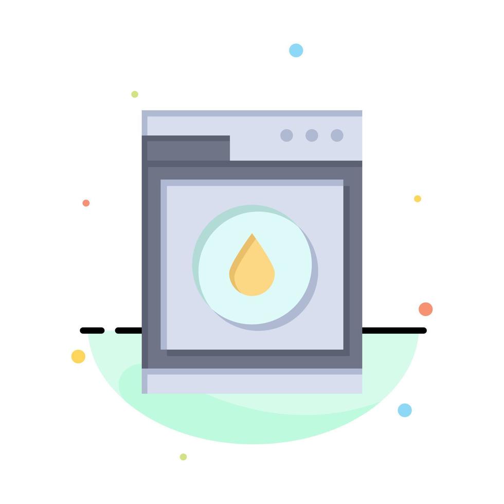 Laundry Machine Washing Robot Abstract Flat Color Icon Template vector