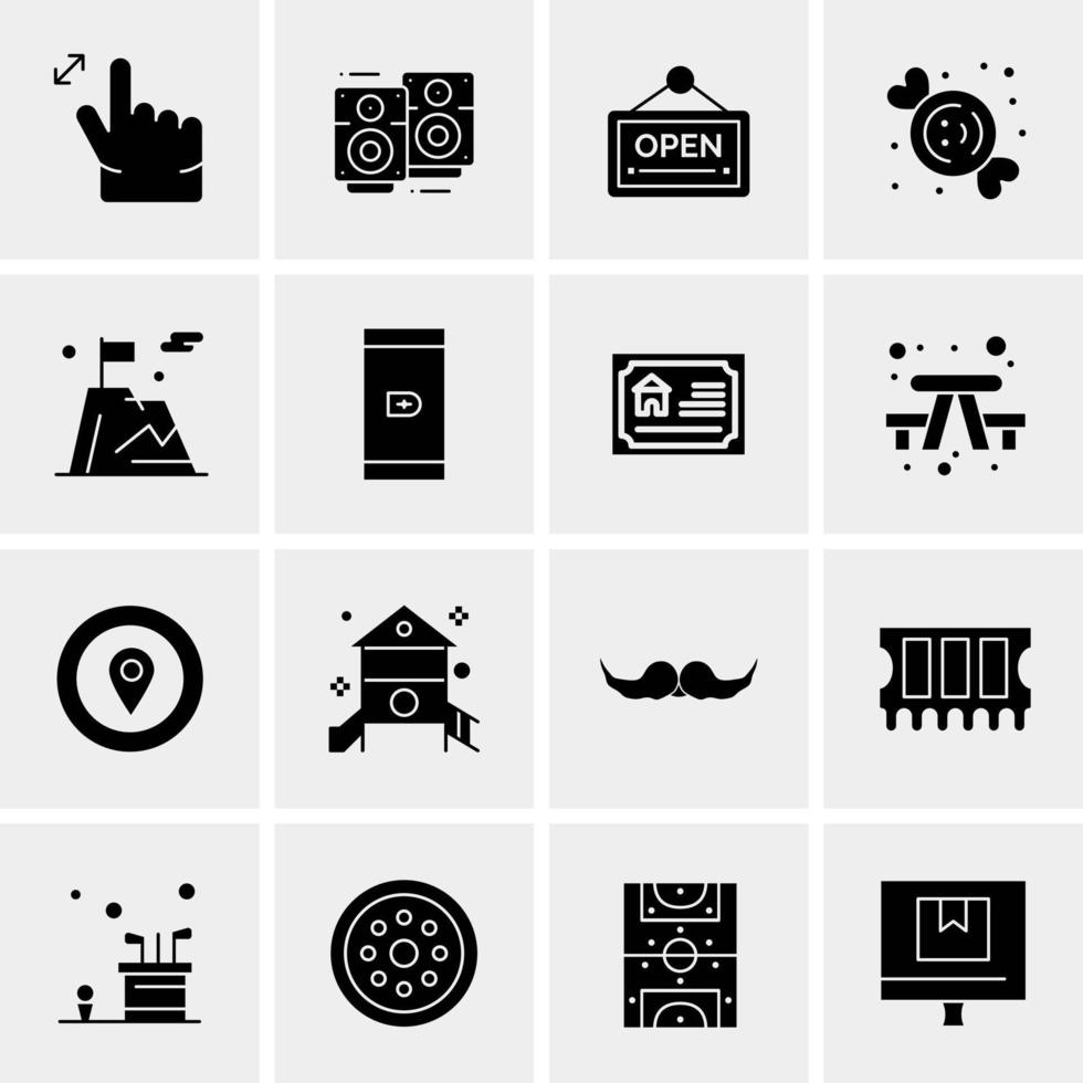 16 iconos de negocios universales vector ilustración de icono creativo para usar en proyectos relacionados con la web y dispositivos móviles