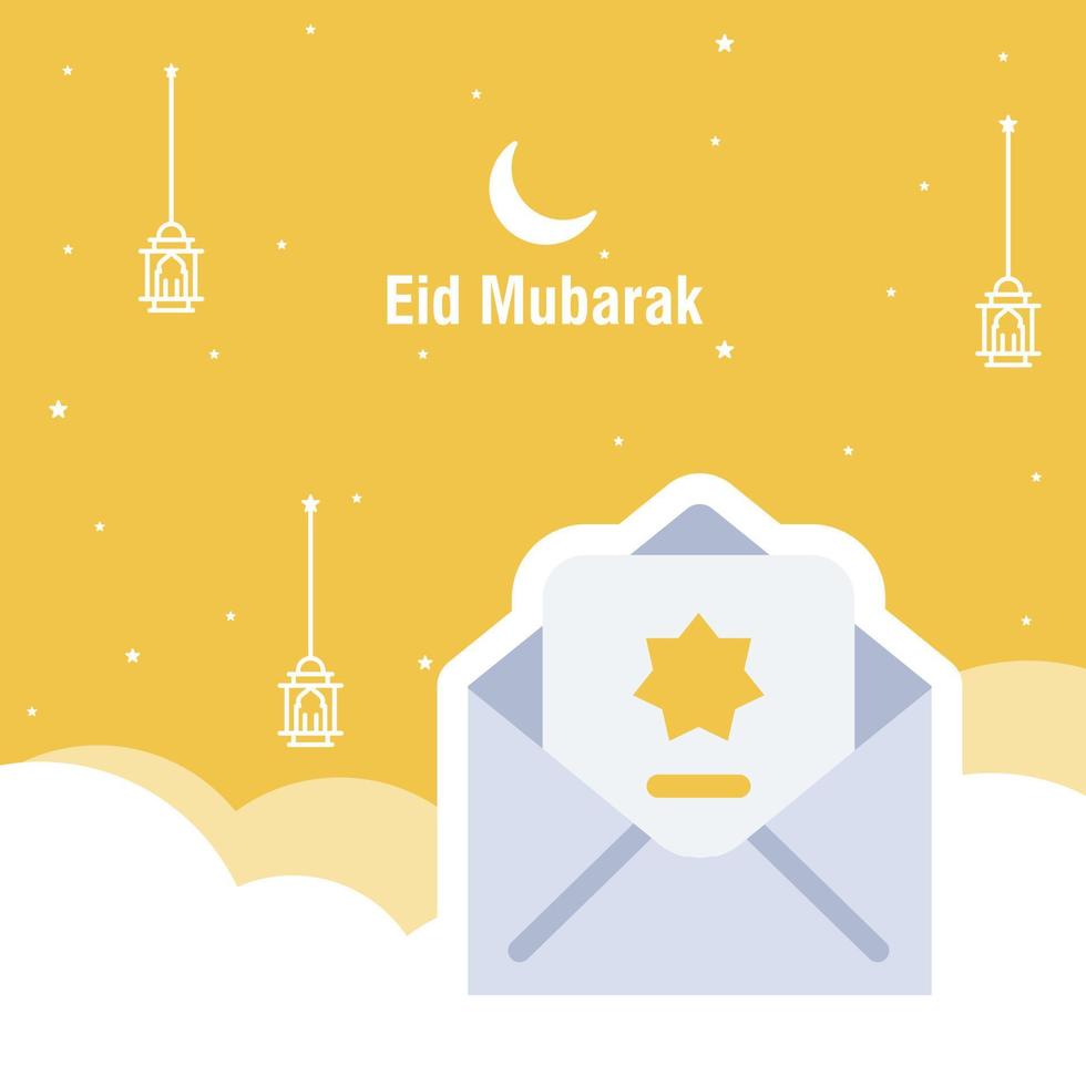 Ramadan kareem greeting template islamic calligraphy and arabic lantern vector illustration translated Generous Ramadan