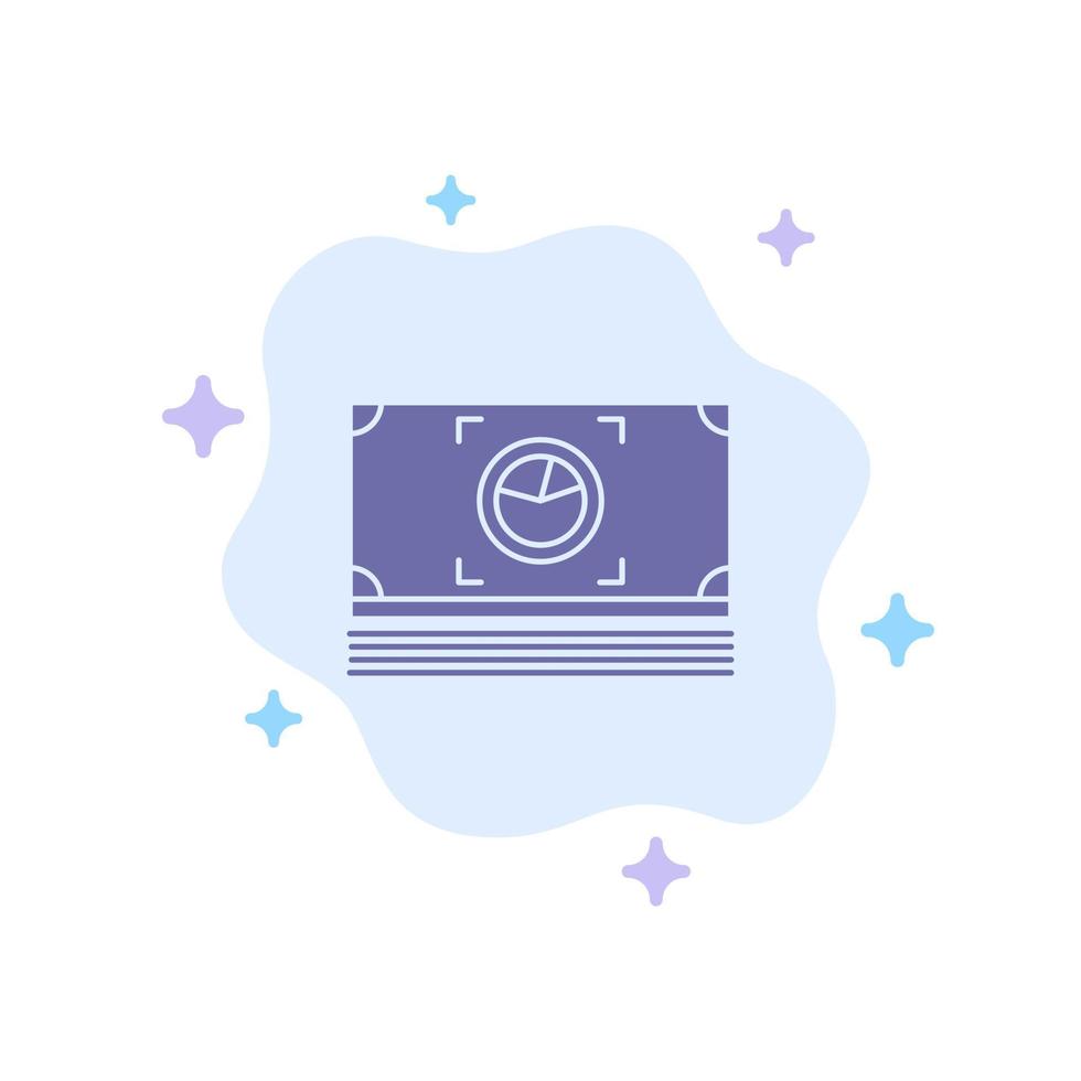 Money Bundle Cash Dollar Blue Icon on Abstract Cloud Background vector