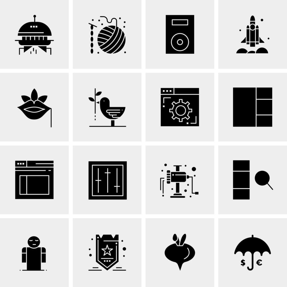 16 iconos de negocios universales vector ilustración de icono creativo para usar en proyectos relacionados con la web y dispositivos móviles