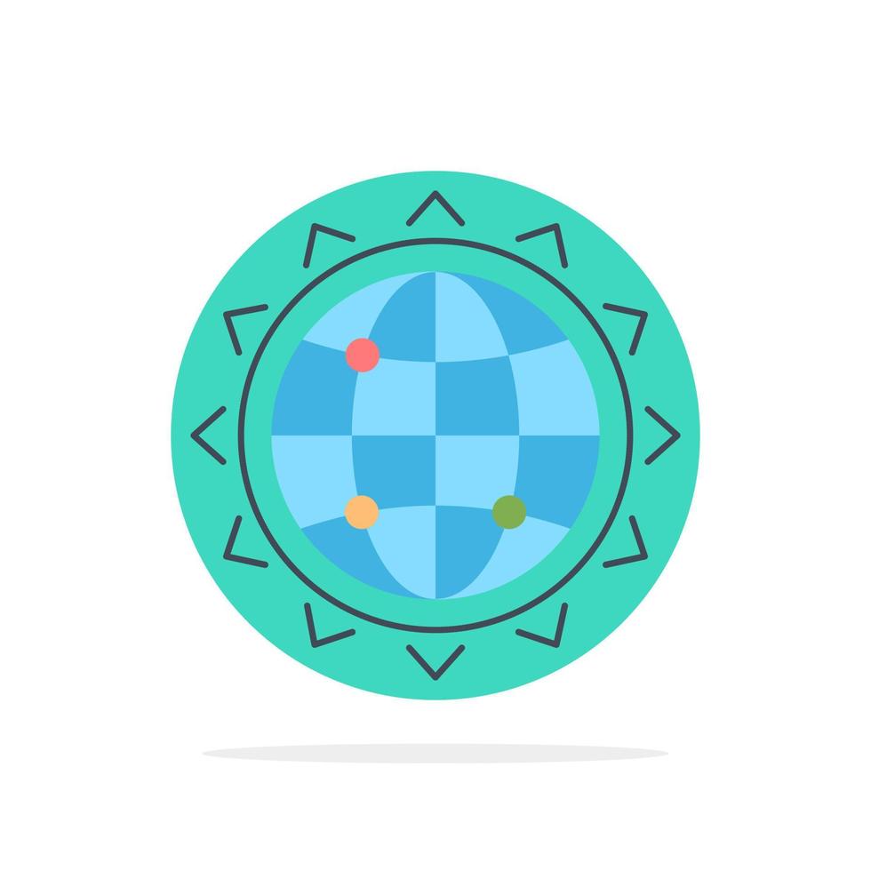 World globe SEO business optimization Flat Color Icon Vector
