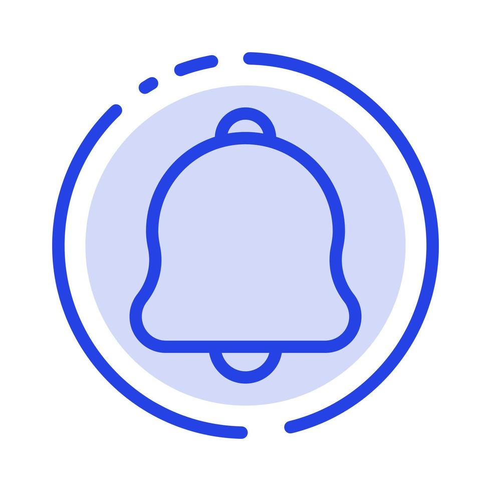 Alert Bell Notification Sound Blue Dotted Line Line Icon vector