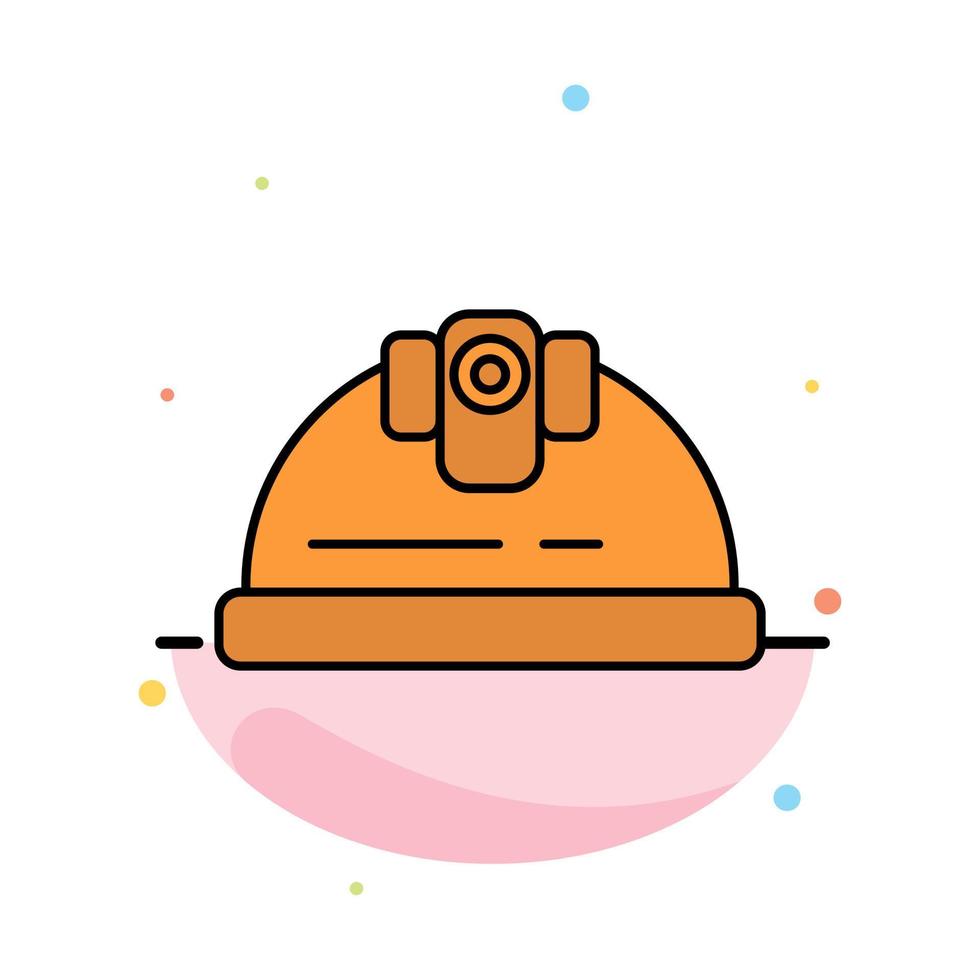 Helmet Engineer Building Construction Abstract Flat Color Icon Template vector