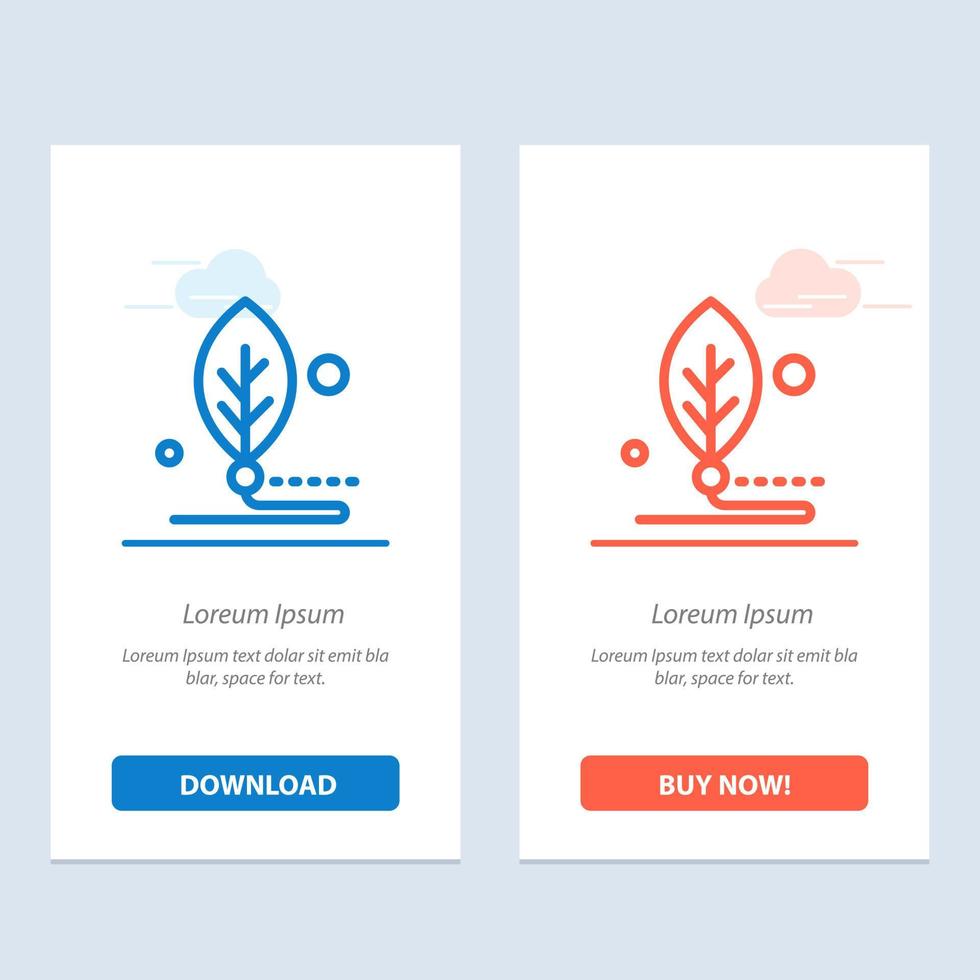Artificial Biology Digital Leaf Life  Blue and Red Download and Buy Now web Widget Card Template vector
