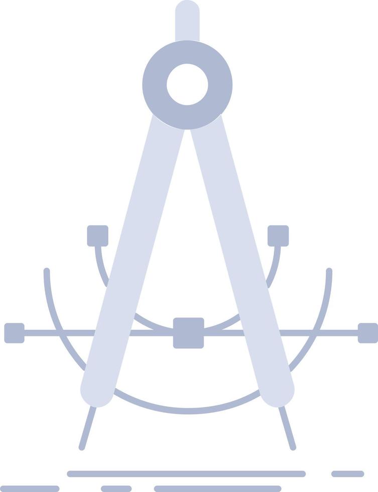 Precision accure geometry compass measurement Flat Color Icon Vector