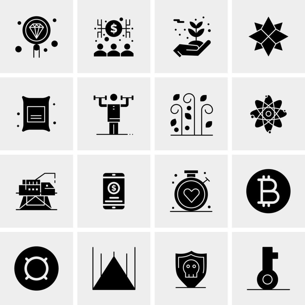 16 iconos de negocios universales vector ilustración de icono creativo para usar en proyectos relacionados con la web y dispositivos móviles