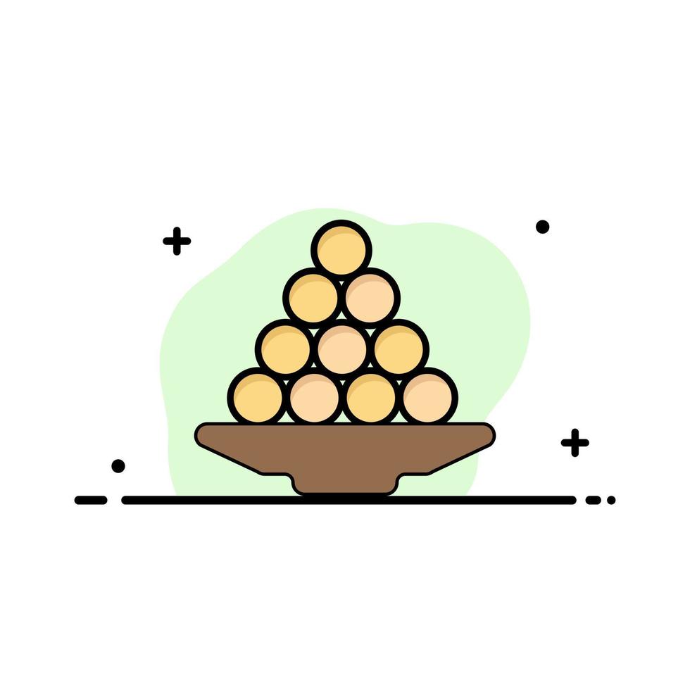 Bowl Delicacy Dessert Indian Laddu Sweet Treat Business Logo Template Flat Color vector