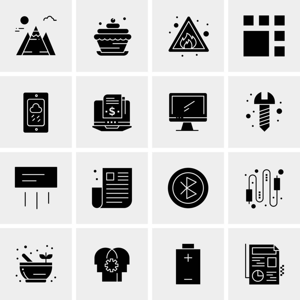 16 iconos de negocios universales vector ilustración de icono creativo para usar en proyectos relacionados con la web y dispositivos móviles