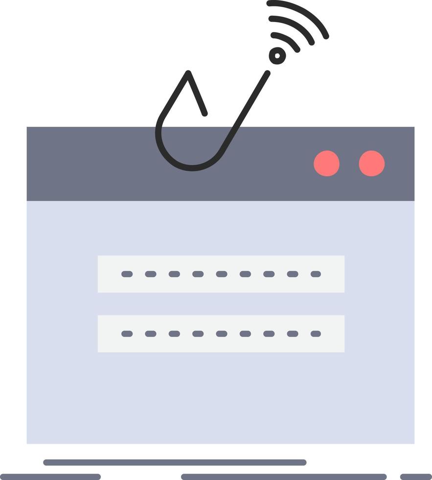 fraud internet login password theft Flat Color Icon Vector