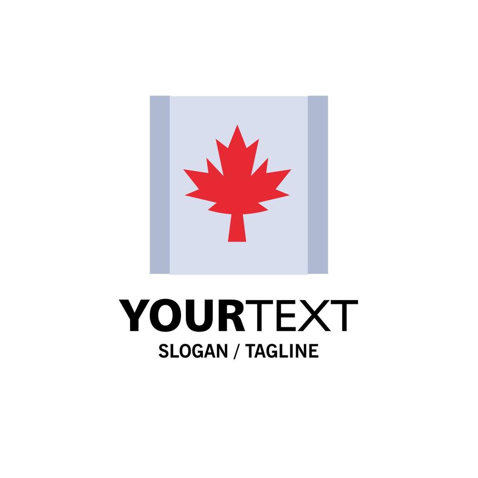 Canada Flag Leaf Business Logo Template Flat Color vector
