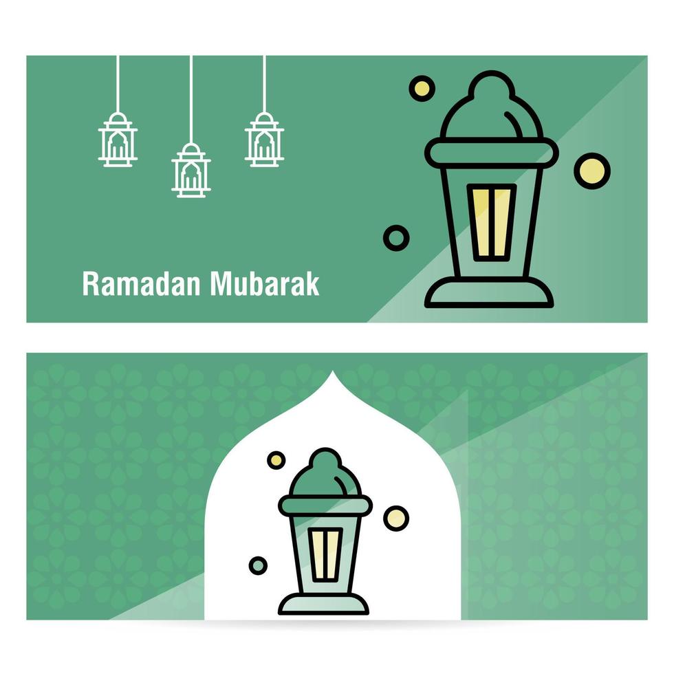 banner de concepto de ramadán kareem con patrones islámicos vector