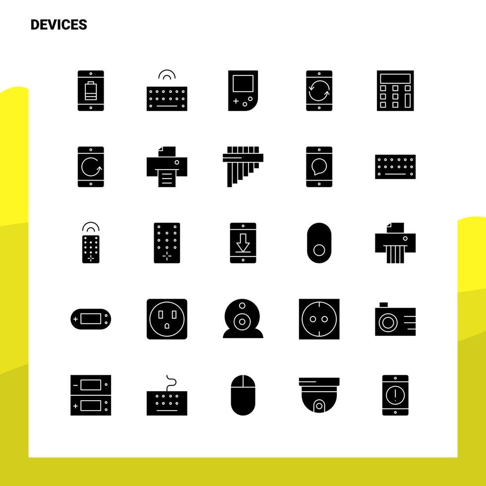 25 Devices Icon set Solid Glyph Icon Vector Illustration Template For Web and Mobile Ideas for business company