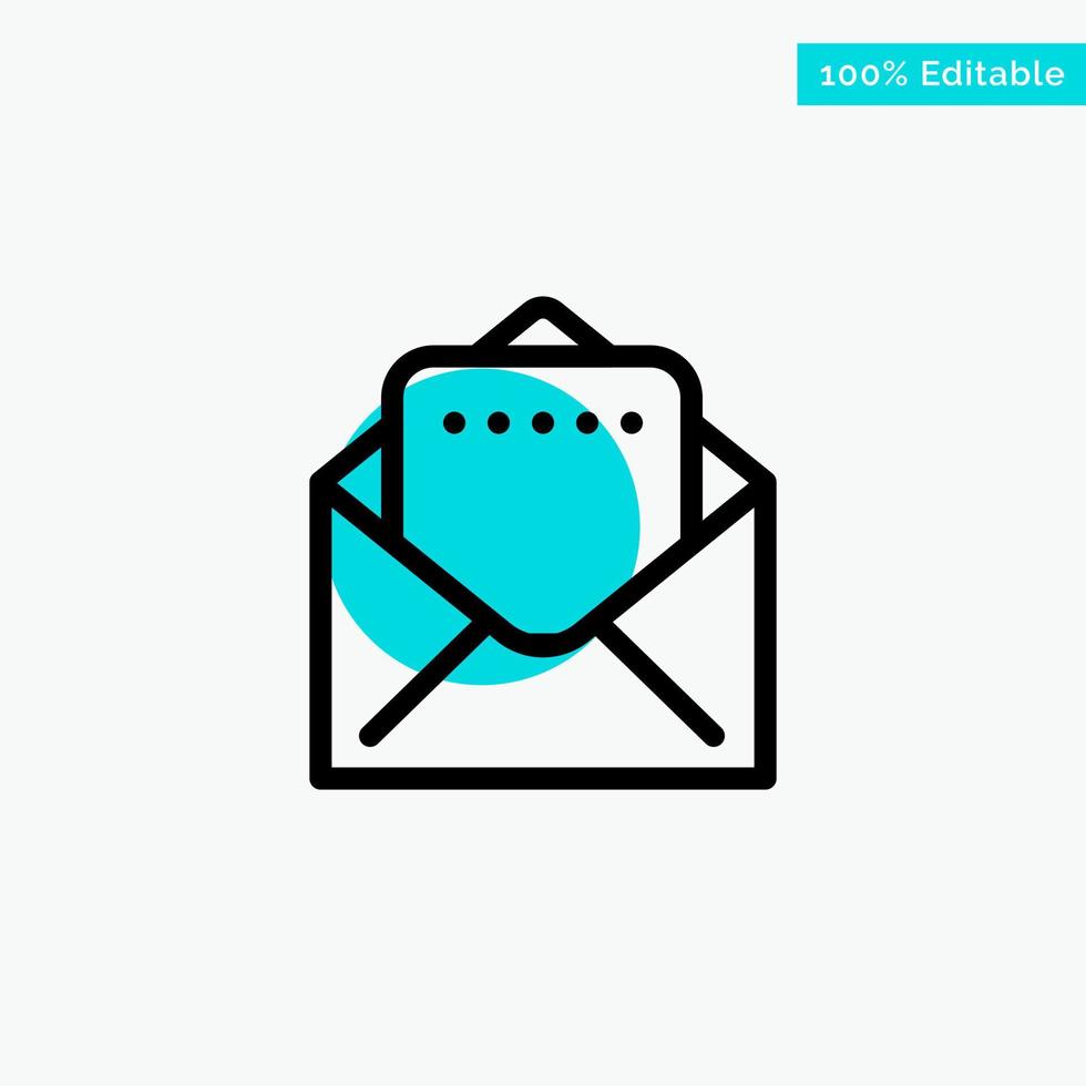 Document Mail turquoise highlight circle point Vector icon