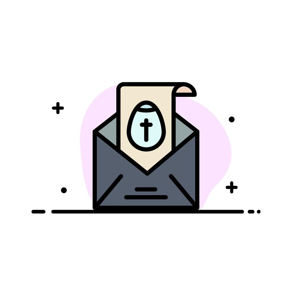 Massage Mail Easter Holiday  Business Flat Line Filled Icon Vector Banner Template