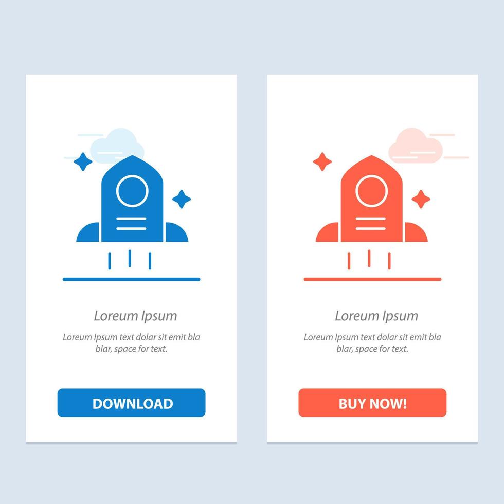Astronomy Rocket Space  Blue and Red Download and Buy Now web Widget Card Template vector