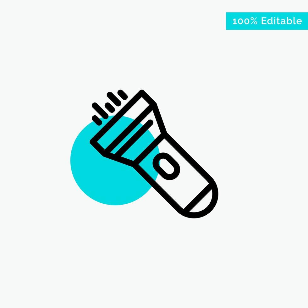 Flashlight Light Torch Flash turquoise highlight circle point Vector icon