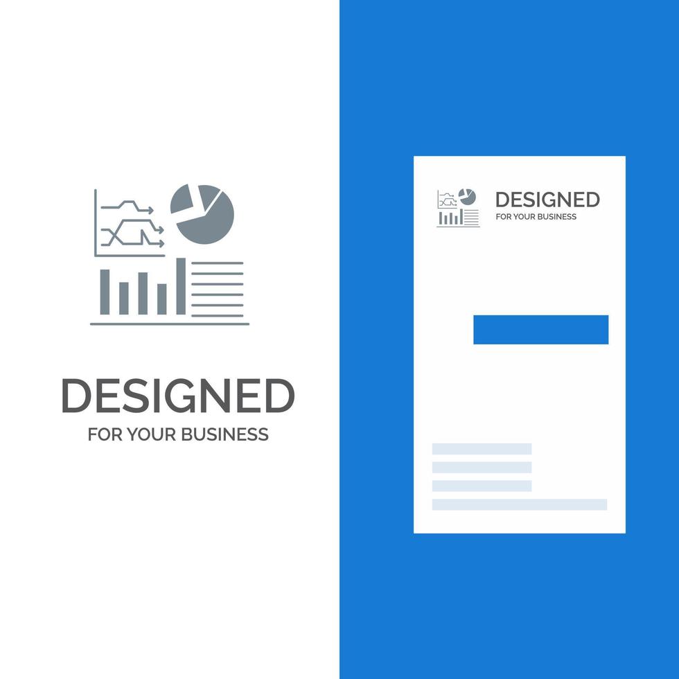 Graph Success Flowchart Business Grey Logo Design and Business Card Template vector