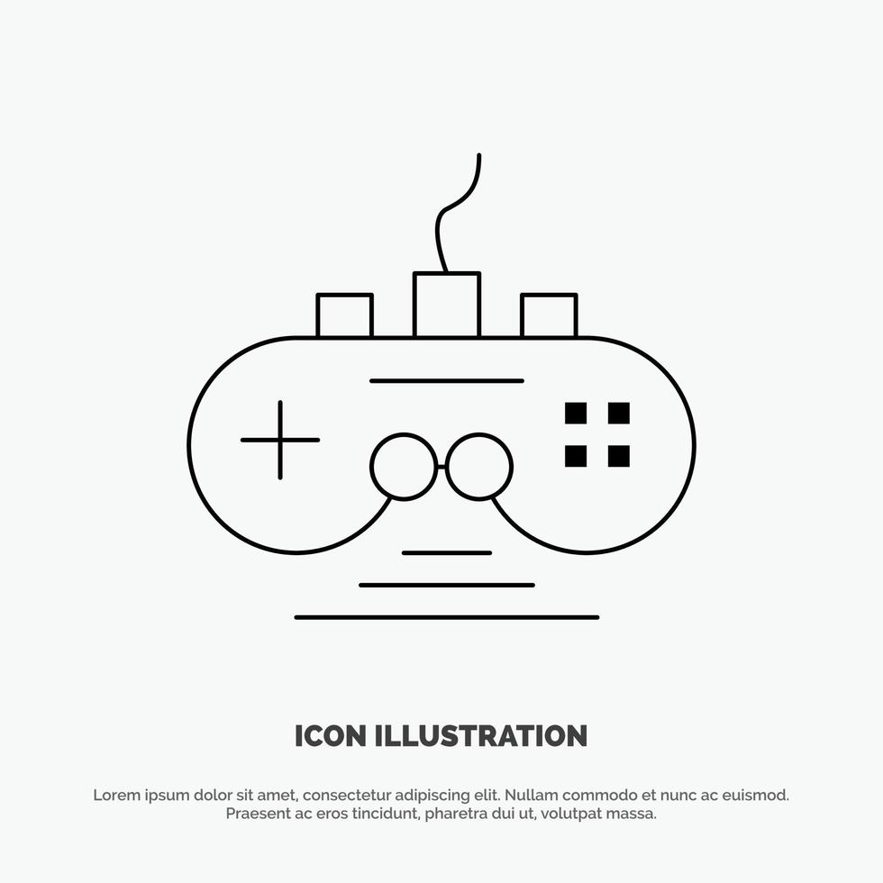 controlador juego controlador de juego gamepad vector línea icono