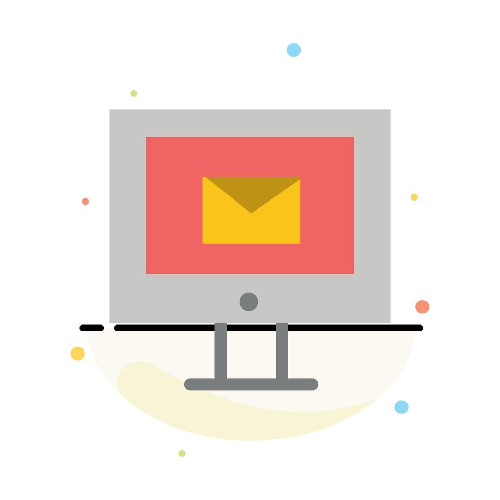 Computer Mail Chat Service Abstract Flat Color Icon Template vector