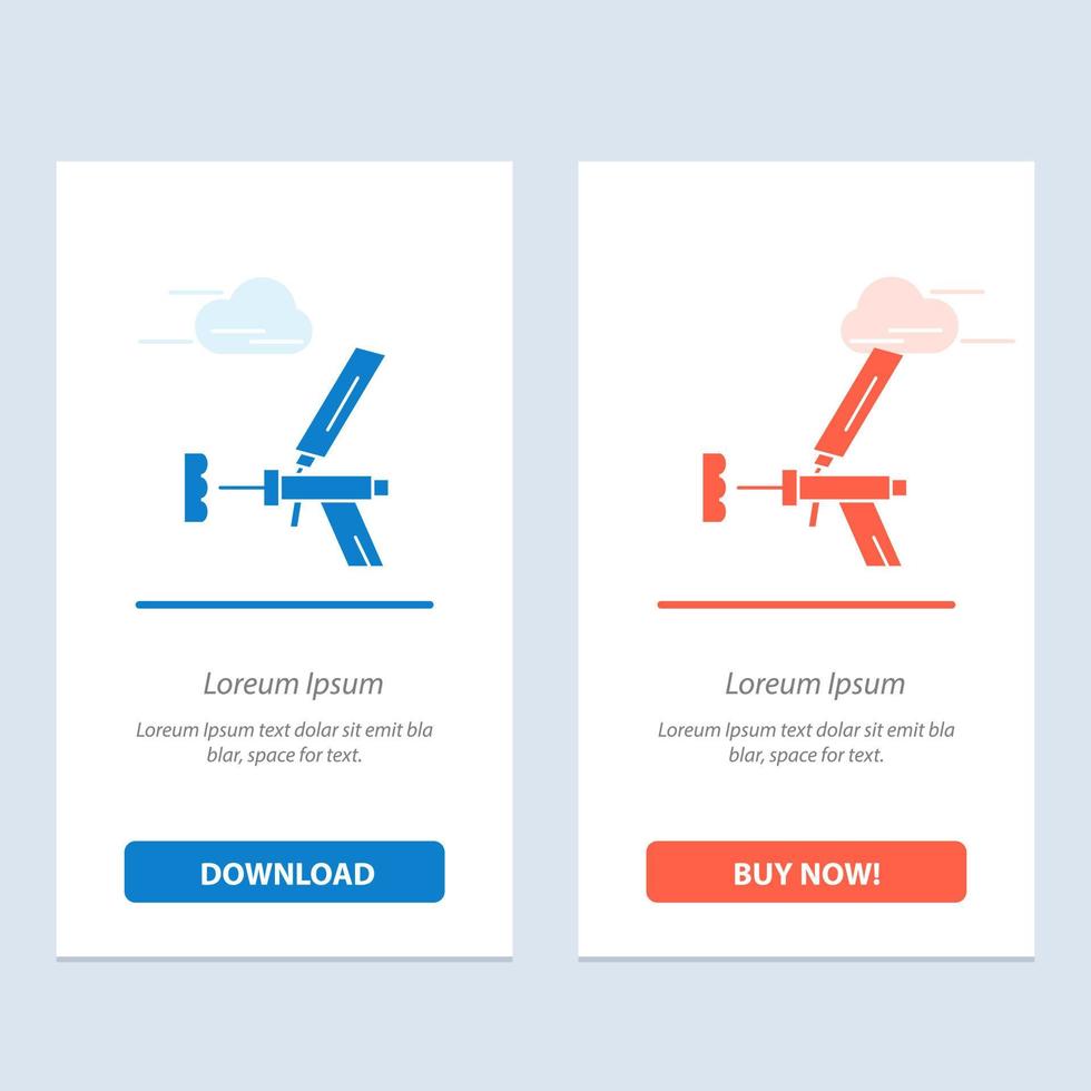 Foam gun Building Construction Foam Repair Tool Gun  Blue and Red Download and Buy Now web Widget Card Template vector