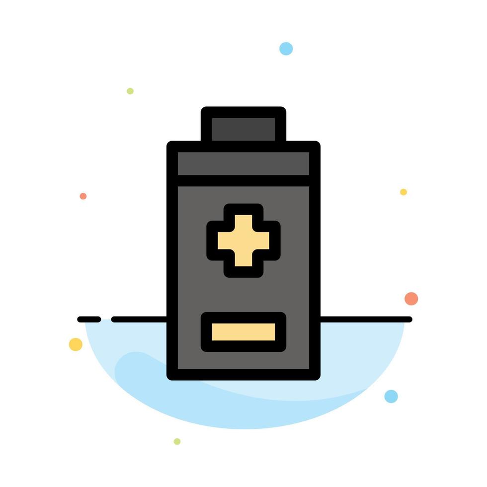 Battery Minus Plus Abstract Flat Color Icon Template vector