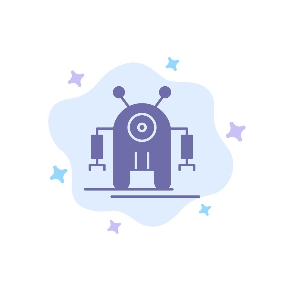 Human Robotic Robot Technology Blue Icon on Abstract Cloud Background vector