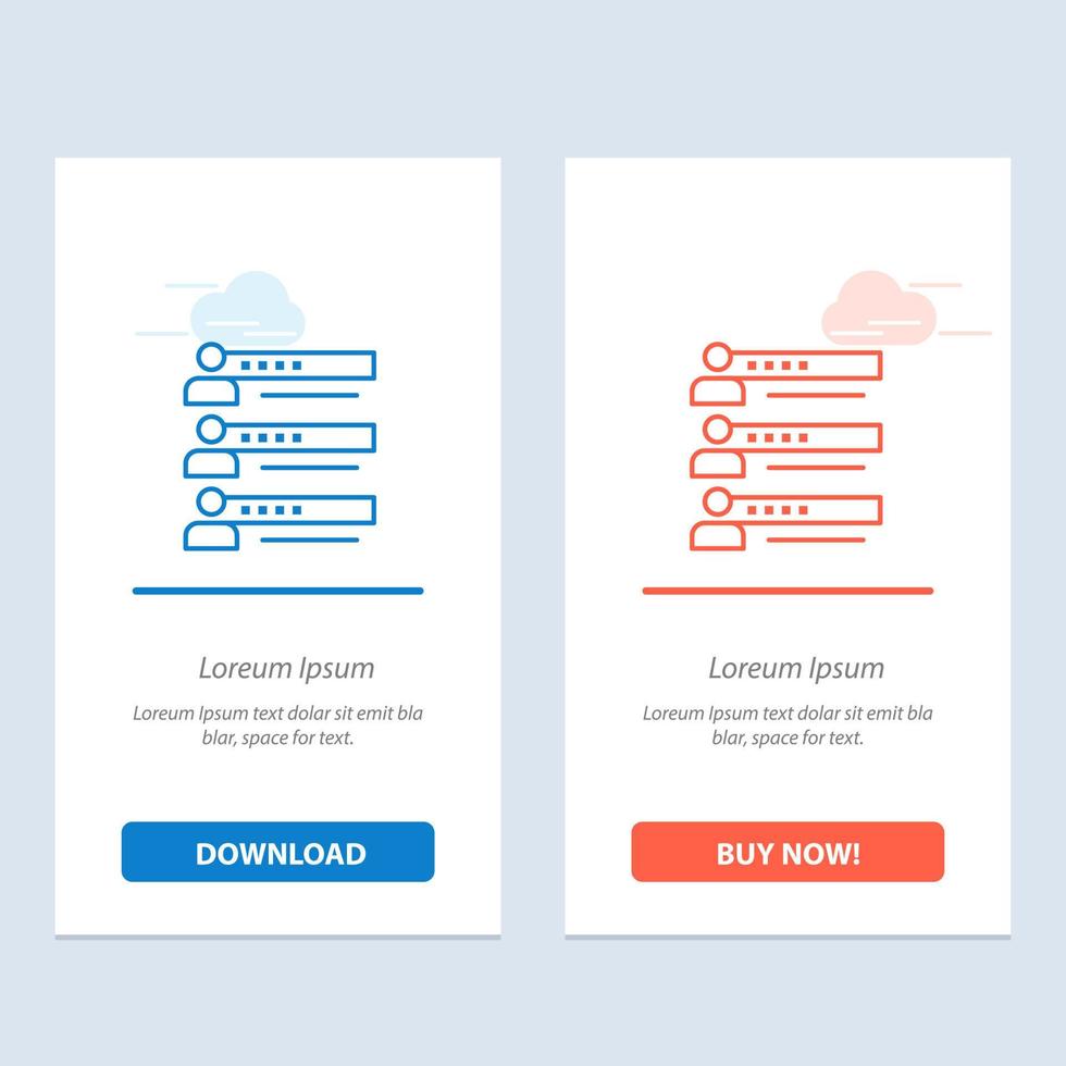 Skills Graphs People Profile Settings Statistics Team  Blue and Red Download and Buy Now web Widget Card Template vector