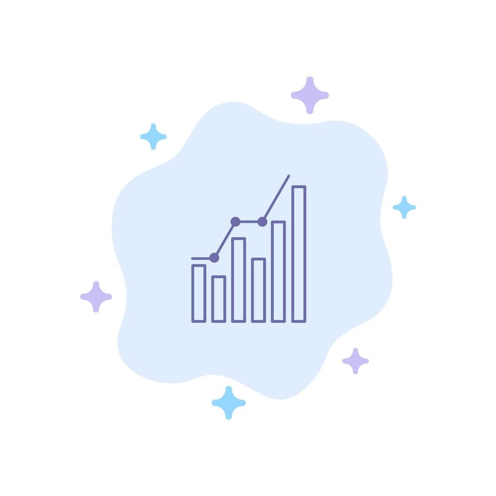 Graph Analytics Business Diagram Marketing Statistics Trends Blue Icon on Abstract Cloud Background vector