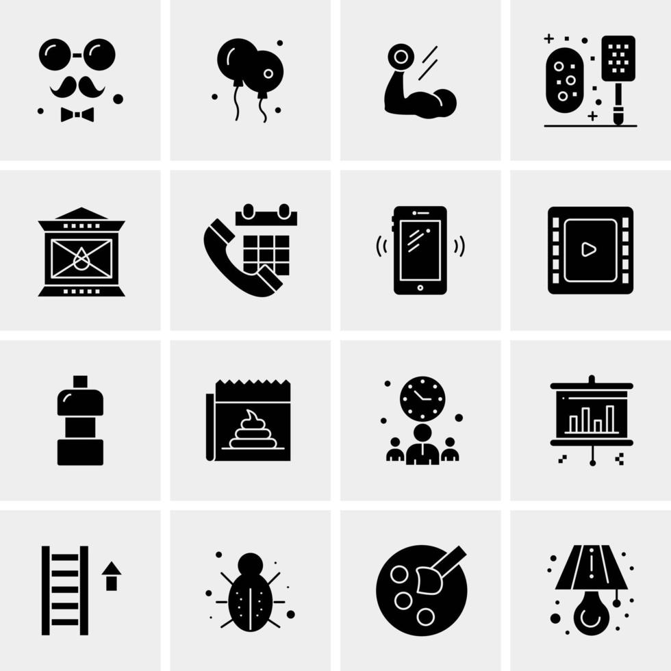 16 iconos de negocios universales vector ilustración de icono creativo para usar en proyectos relacionados con la web y dispositivos móviles